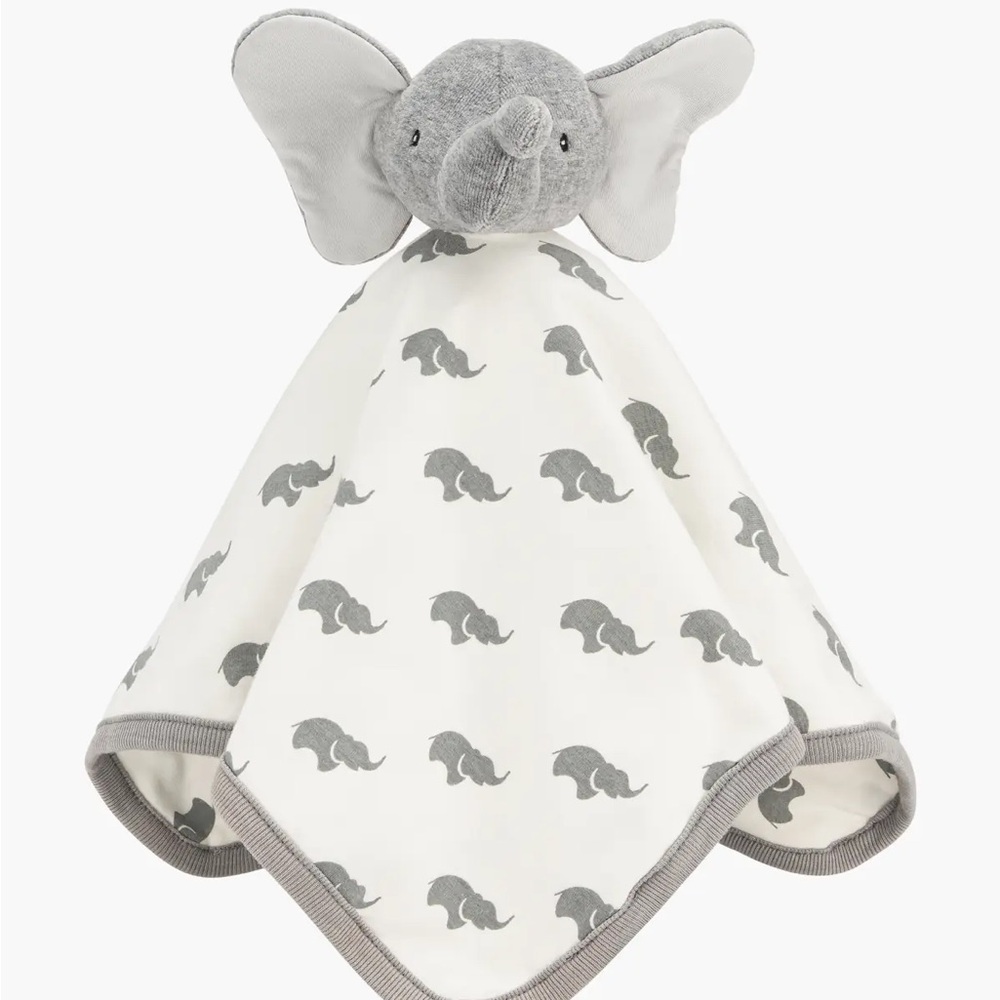 Monica + Andy - Cuddles the Lovey - grey elephant